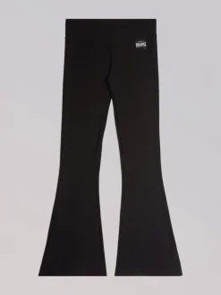 Sportkleding|Leggings En Joggingbroeken*Pineapple - dames geribbelde uitlopende leggings Zwart