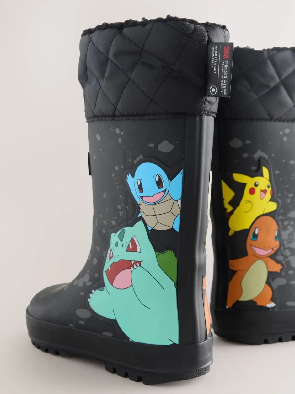 Laarzen|Next Zwart - Pokemon warme gevoerde Laarzen met kraag