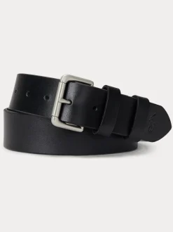 Riemen En Bretels|Polo Ralph Lauren - leren jeansriem Zwart