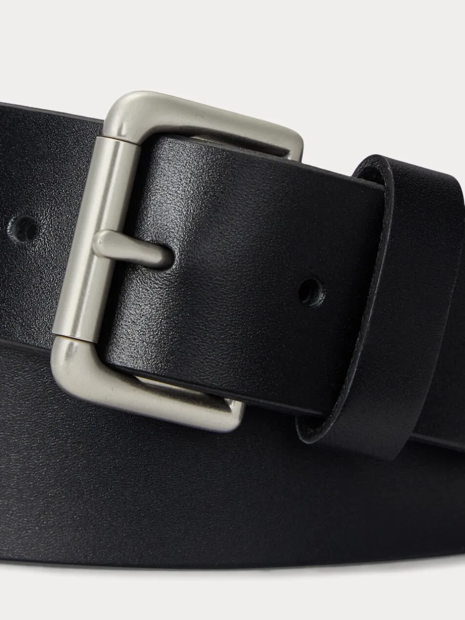 Riemen En Bretels|Polo Ralph Lauren - leren jeansriem Zwart