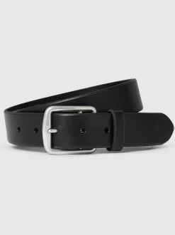 Riemen En Bretels*Polo Ralph Lauren - - Saddle leren riem met logo Zwart
