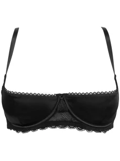 Beha's*Pour Moi - - For Your Eyes Only beha met beugel en kwartcups Zwart
