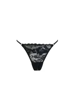 Onderbroeken|Pour Moi Zwart - For Your Eyes Only string met hoge taille zonder kruis