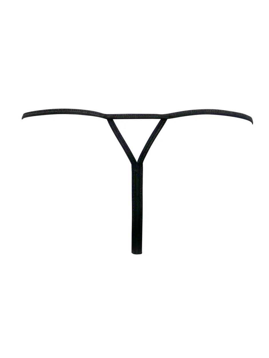 Onderbroeken|Pour Moi Zwart - For Your Eyes Only string met hoge taille zonder kruis