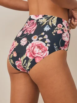 Onderbroeken*Next Zwart / Praline Huidskleur / Roze Bloemen - Set van 4 No VPL menstruatieslips voor medium vloeien