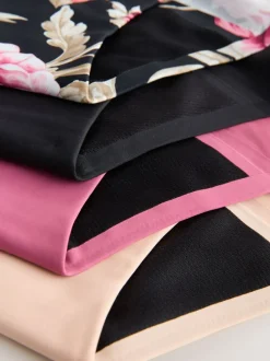 Onderbroeken*Next Zwart / Praline Huidskleur / Roze Bloemen - Set van 4 No VPL menstruatieslips voor medium vloeien