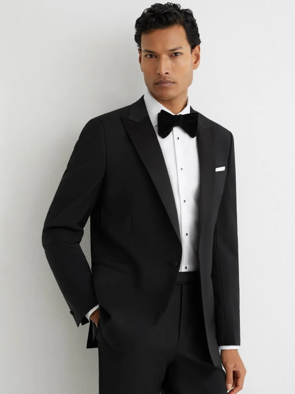 Smokings En Feestkleding|Reiss Zwart - Punt revers - Poker modieus gesneden Single breasted Jack Tailored-Fit