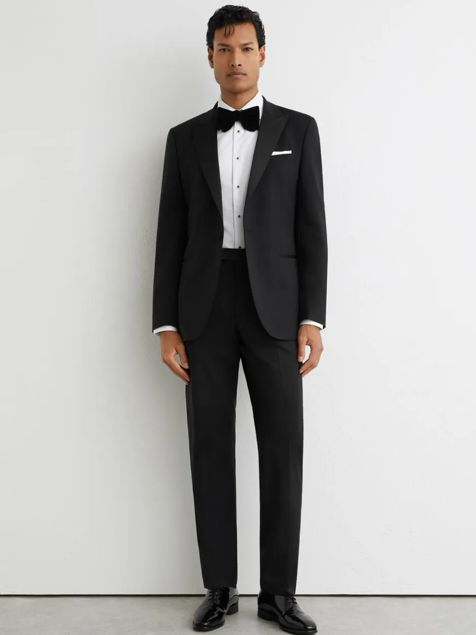 Smokings En Feestkleding|Reiss Zwart - Punt revers - Poker modieus gesneden Single breasted Jack Tailored-Fit