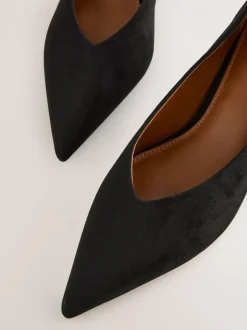 Schoenen Met Hakken|Next - Puntige lage naaldhakken schoenen Zwart
