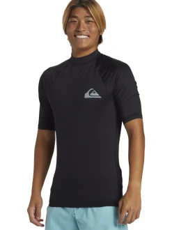 Badkleding*Quiksilver - UPF50 uv-werend hemdje met korte mouwen Zwart