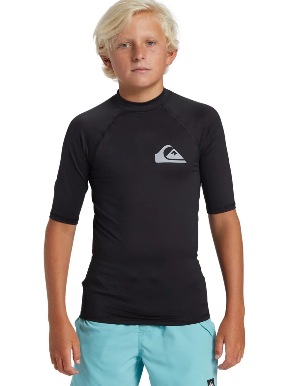 Badkleding|Quiksilver - Youth UPF50 uv-werend hemdje met korte mouwen Zwart