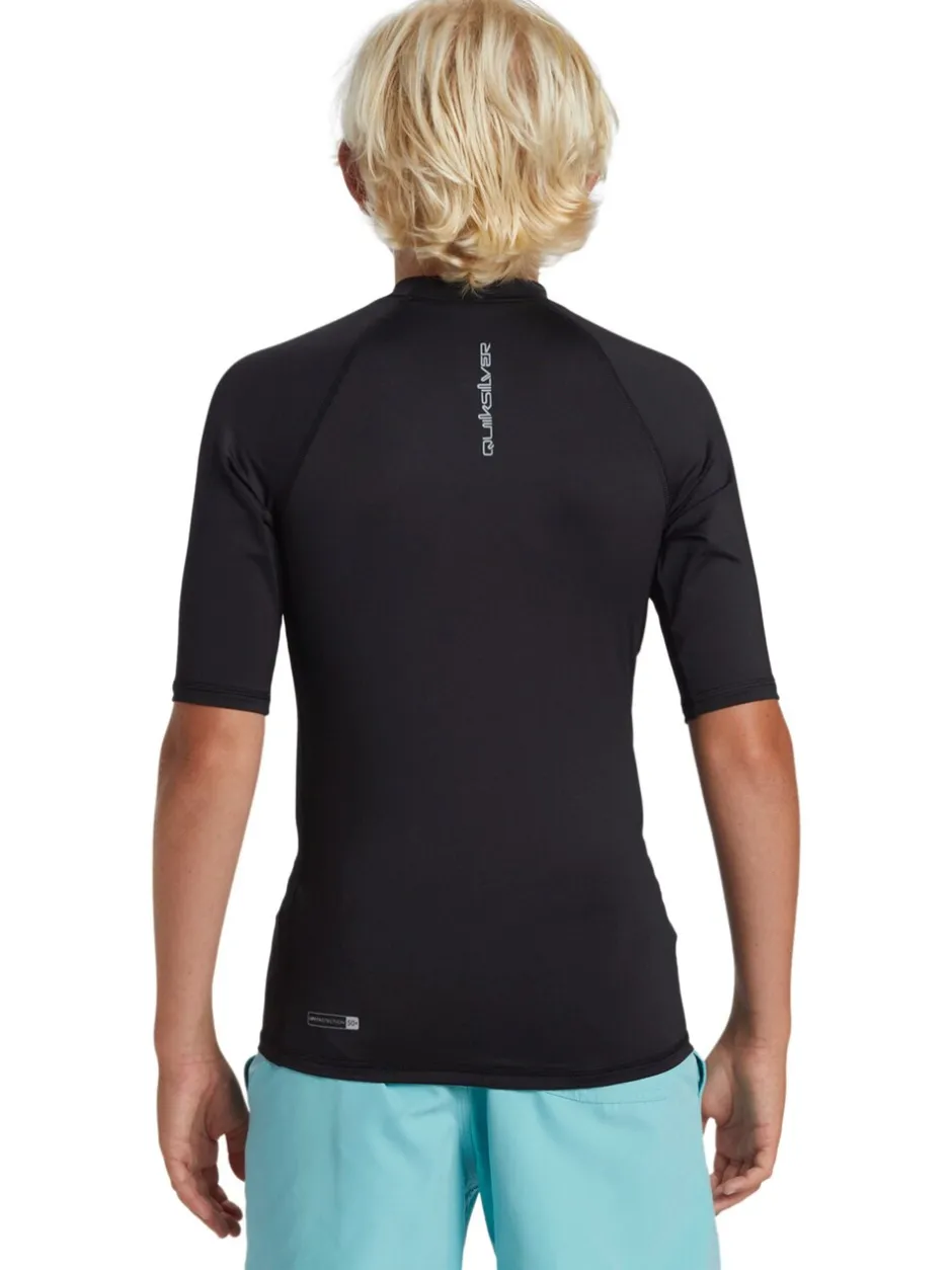 Badkleding|Quiksilver - Youth UPF50 uv-werend hemdje met korte mouwen Zwart