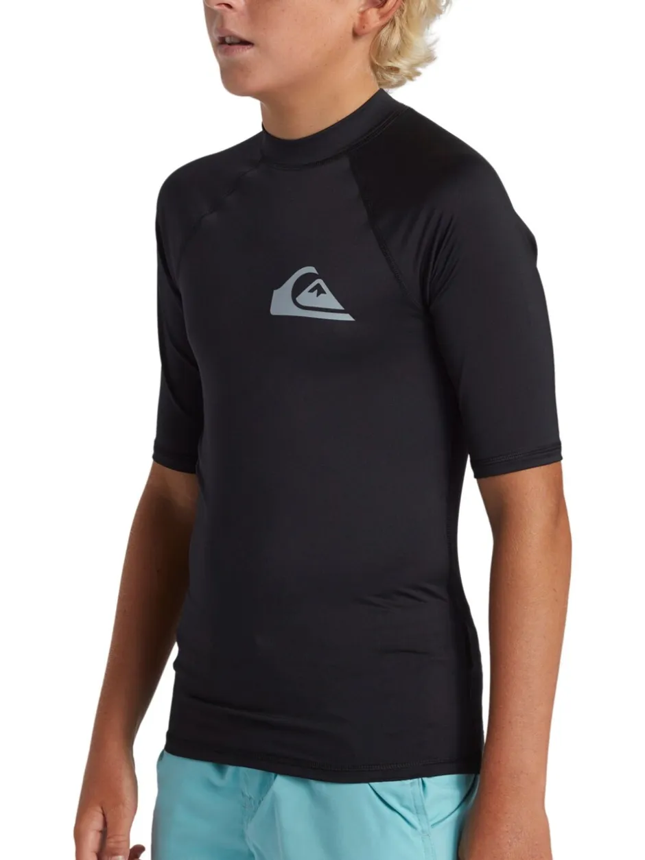 Badkleding|Quiksilver - Youth UPF50 uv-werend hemdje met korte mouwen Zwart