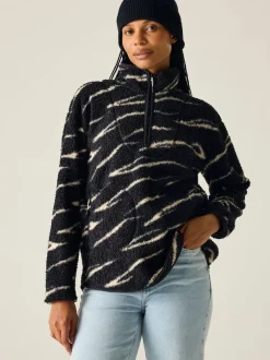 Sportkleding|Hoody's En Sweatshirts|Regatta - Frankie Borg fleece met halve rits Zwart