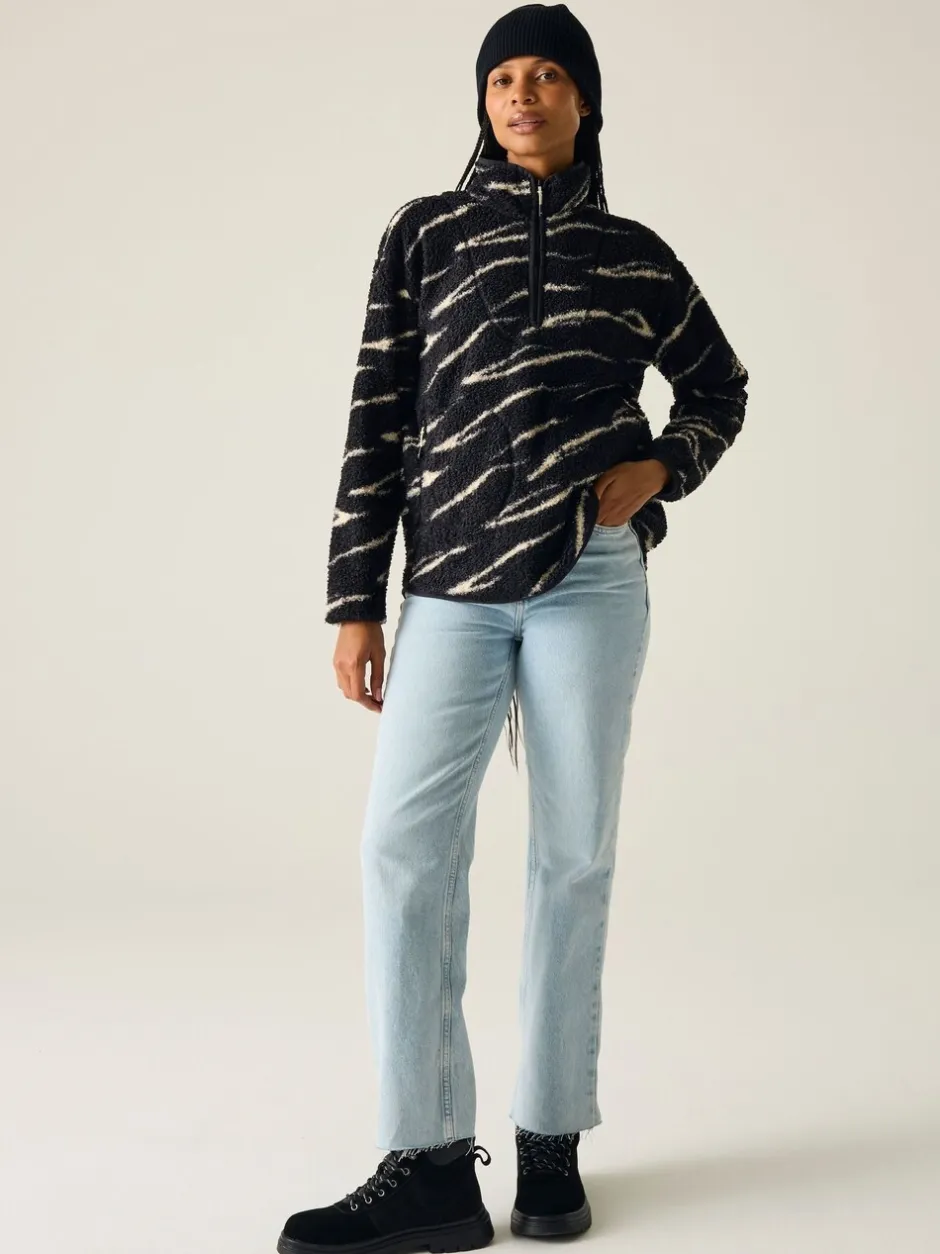 Sportkleding|Hoody's En Sweatshirts|Regatta - Frankie Borg fleece met halve rits Zwart