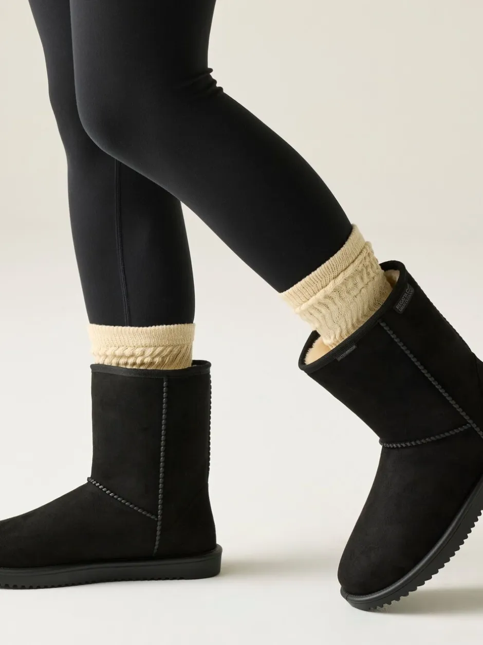Sportkleding*Regatta - Risley Behaaglijke halflange waterdichte Boots met voering van imitatiebont Zwart