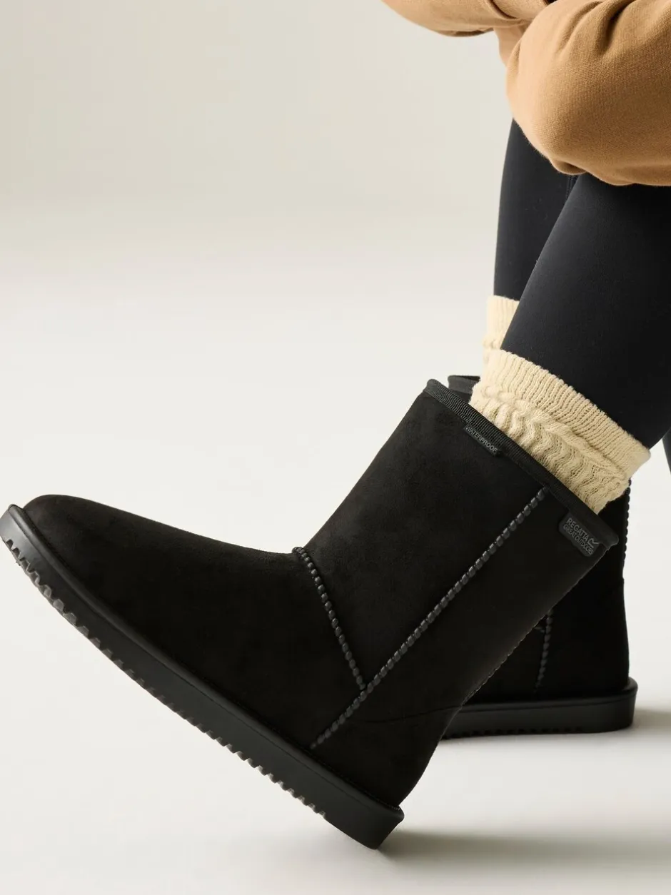 Sportkleding*Regatta - Risley Behaaglijke halflange waterdichte Boots met voering van imitatiebont Zwart