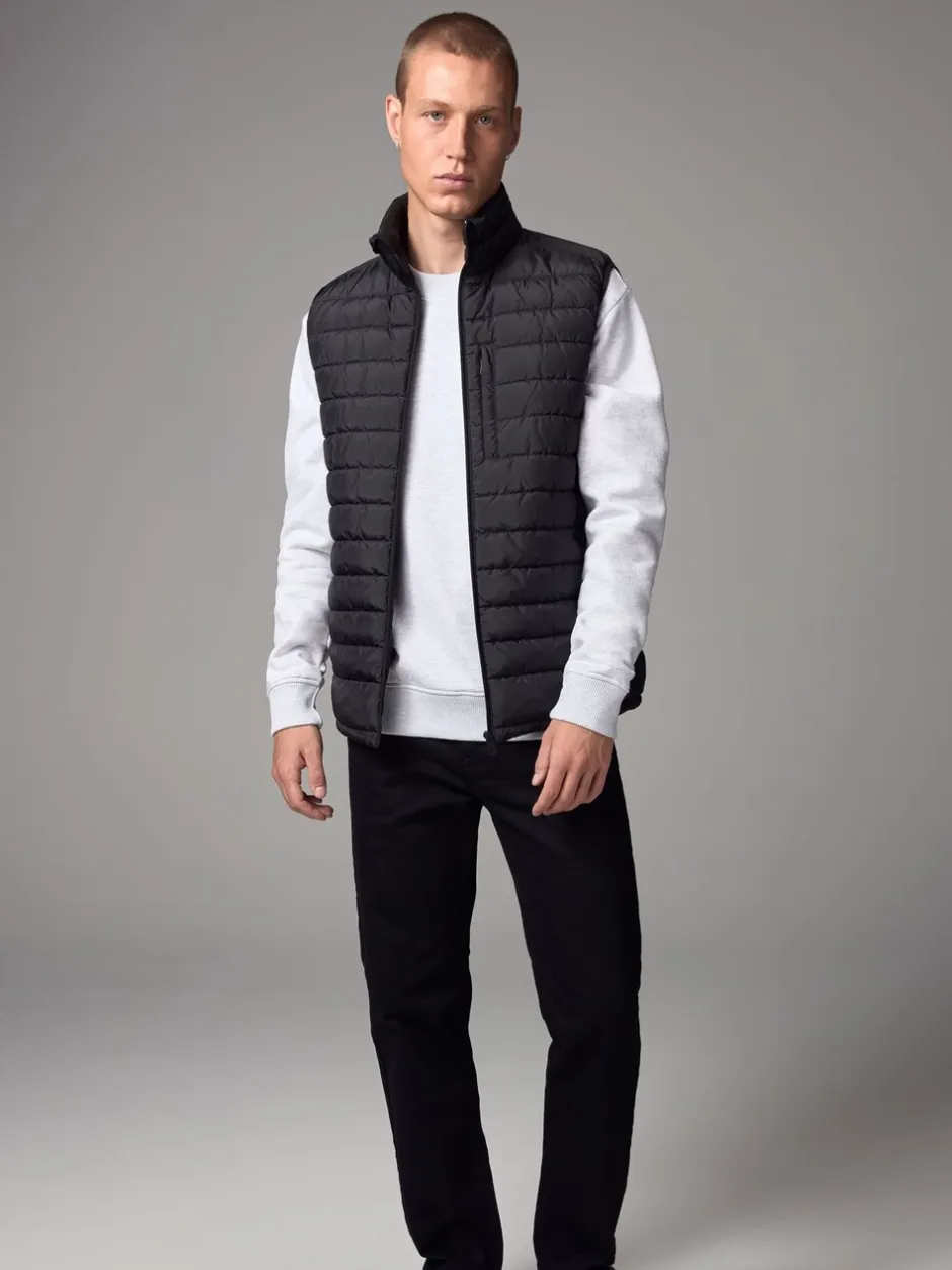 Jassen En Jacks*Next Zwart - Regenbestendige, dunne gewatteerde bodywarmer