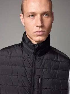 Jassen En Jacks*Next Zwart - Regenbestendige, dunne gewatteerde bodywarmer
