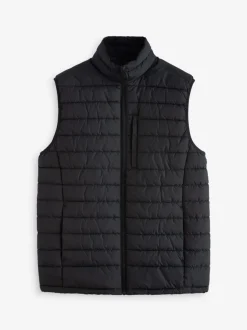 Jassen En Jacks*Next Zwart - Regenbestendige, dunne gewatteerde bodywarmer