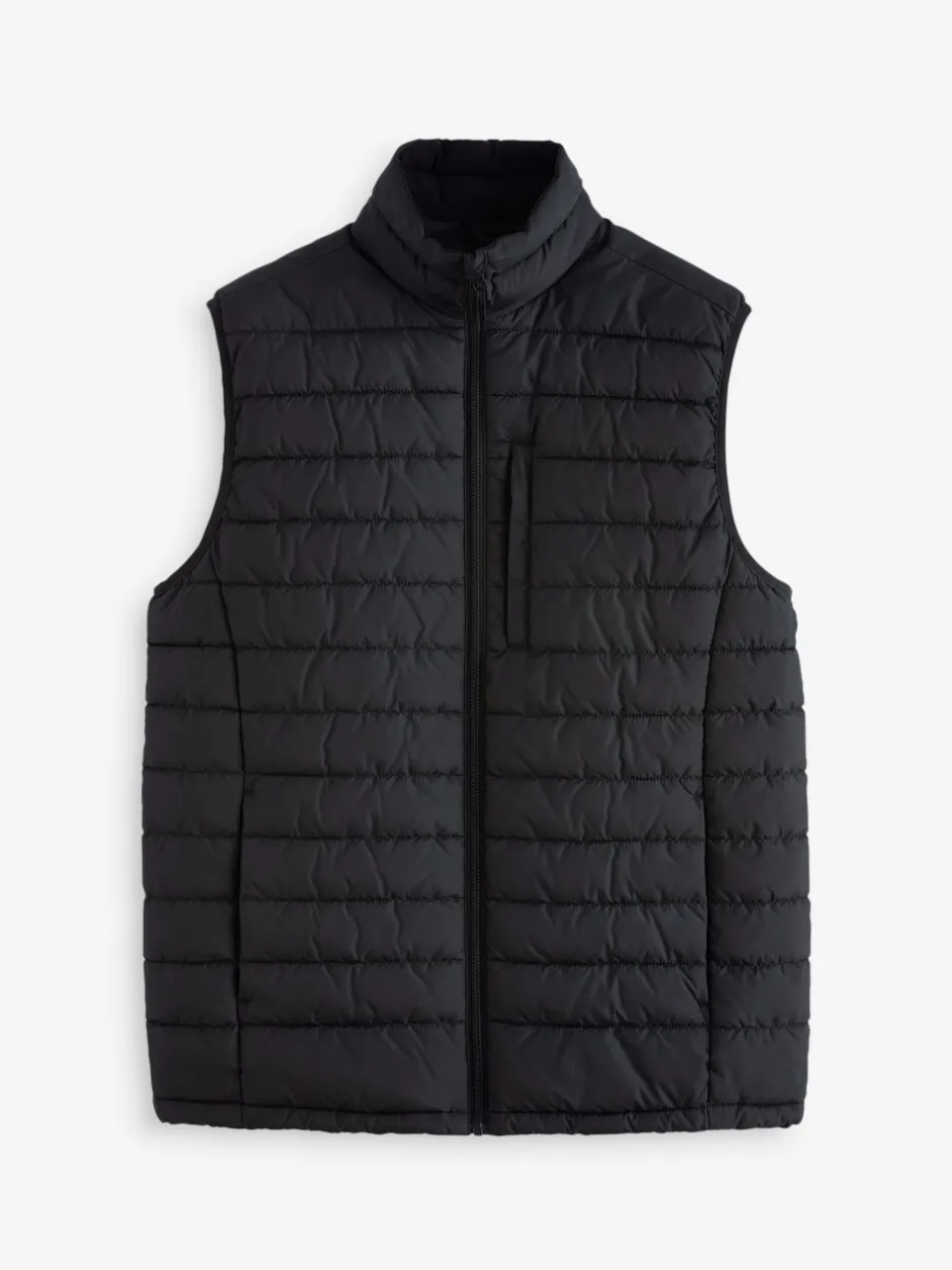 Jassen En Jacks*Next Zwart - Regenbestendige, dunne gewatteerde bodywarmer
