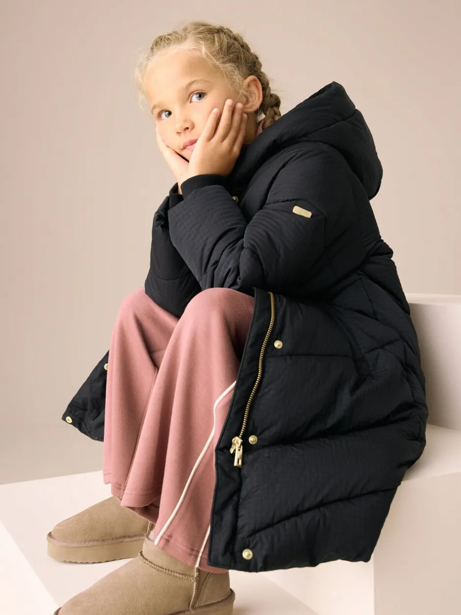 Schoolkleding|Jassen En Jacks|Next Zwart - Regenbestendige lange gewatteerde jas (3-16jr)