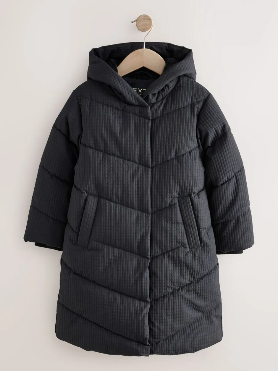 Schoolkleding|Jassen En Jacks|Next Zwart - Regenbestendige lange gewatteerde jas (3-16jr)