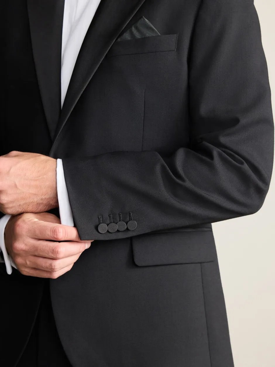 Smokings En Feestkleding|Blazers En Business-Jasjes|Next Zwart - Regular Fit Signature Nova Fides 100% Italian Wool Tuxedo Suit Jacket