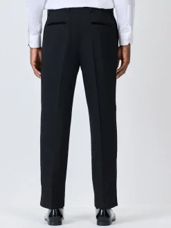Smokings En Feestkleding*Next - Regular Fit Smart Tuxedo Trousers With Velvet Side Tape Detail Zwart