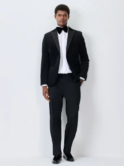 Smokings En Feestkleding*Next - Regular Fit Smart Tuxedo Trousers With Velvet Side Tape Detail Zwart
