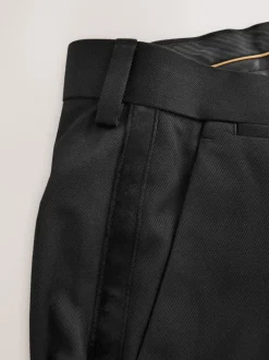 Smokings En Feestkleding*Next - Regular Fit Smart Tuxedo Trousers With Velvet Side Tape Detail Zwart