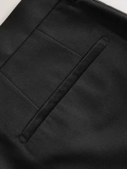 Smokings En Feestkleding*Next - Regular Fit Smart Tuxedo Trousers With Velvet Side Tape Detail Zwart