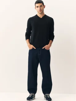 Gebreide Kleding*Next Zwart - Regular Fit Soft Touch V-Neck Jumpers 2 Pack
