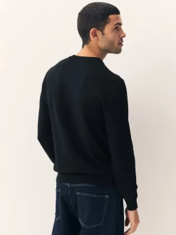 Gebreide Kleding*Next Zwart - Regular Fit Soft Touch V-Neck Jumpers 2 Pack