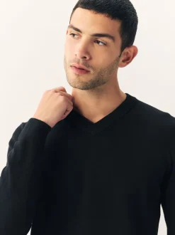 Gebreide Kleding*Next Zwart - Regular Fit Soft Touch V-Neck Jumpers 2 Pack
