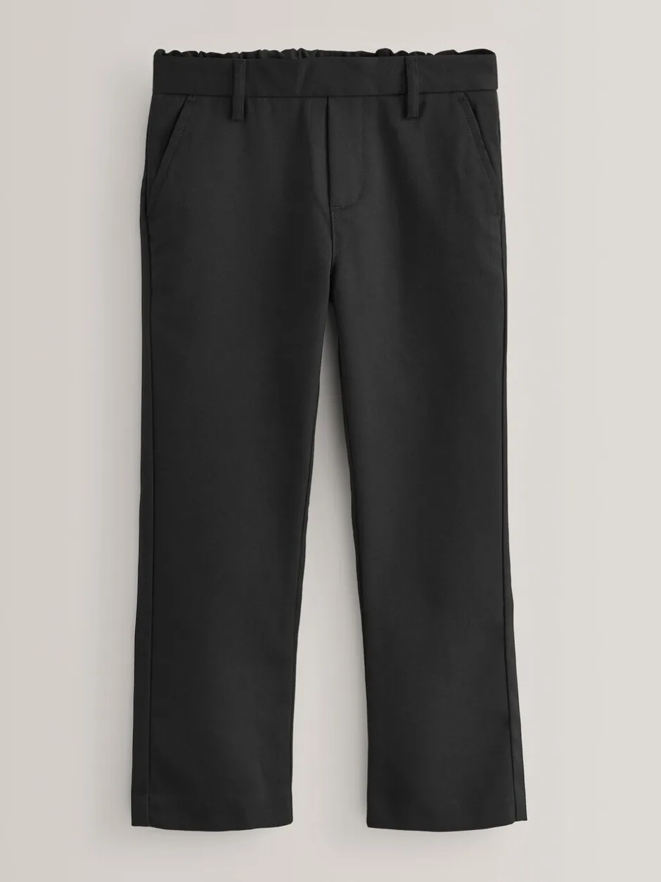 Schoolkleding|Broeken En Chino's|Next - Reguliere schoolbroeken met elastische taille en rechte pijpen, 2 stuks (3-17jaar) Zwart