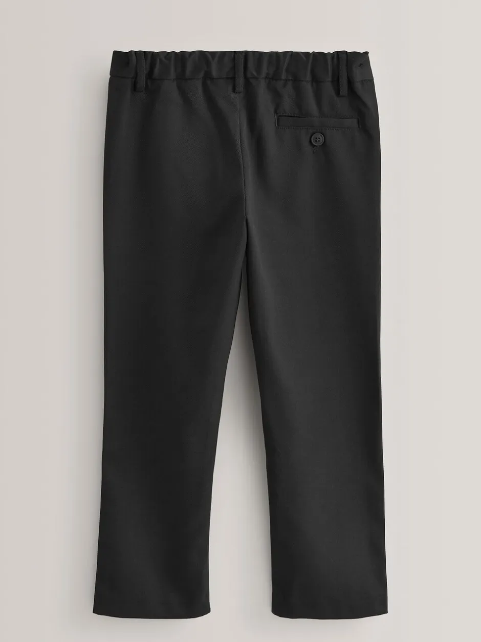 Schoolkleding|Broeken En Chino's|Next - Reguliere schoolbroeken met elastische taille en rechte pijpen, 2 stuks (3-17jaar) Zwart