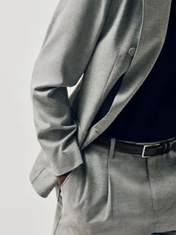 Riemen En Bretels*Reiss - - Dante - Gladde leren riem Zwart
