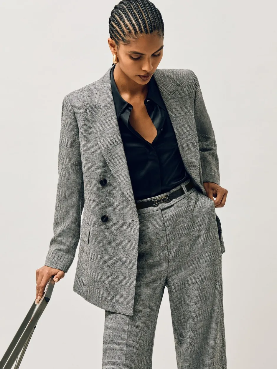 Ceintuurs*Reiss - - Leren Hayley riem met vierkant scharnier Zwart