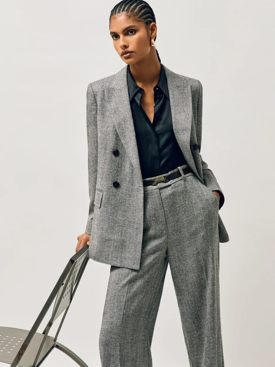 Ceintuurs*Reiss - - Leren Hayley riem met vierkant scharnier Zwart