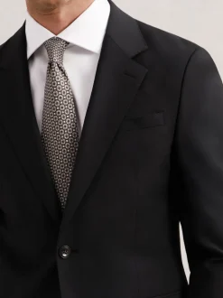Pakken*Reiss - Promise Wool-Blend Single-Breasted Suit Blazer Tailored-Fit Zwart