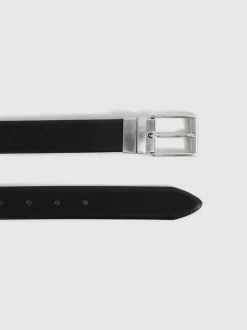 Riemen En Bretels|Reiss - Ricky omkeerbare leren riem Zwart