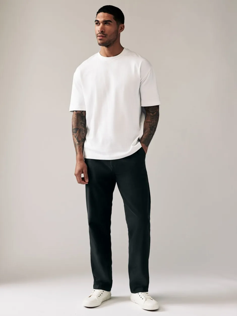 Broeken En Chino's*Next Zwart - Relaxed fit - Stretchy chino
