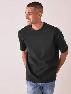 T-Shirts En Hemden|Next Zwart - Relaxed fit - Zwaar T-shirt