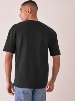 T-Shirts En Hemden|Next Zwart - Relaxed fit - Zwaar T-shirt