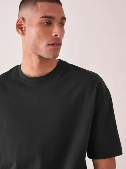 T-Shirts En Hemden|Next Zwart - Relaxed fit - Zwaar T-shirt