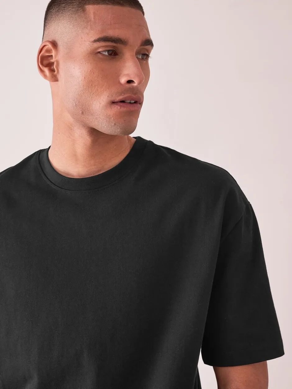 T-Shirts En Hemden|Next Zwart - Relaxed fit - Zwaar T-shirt