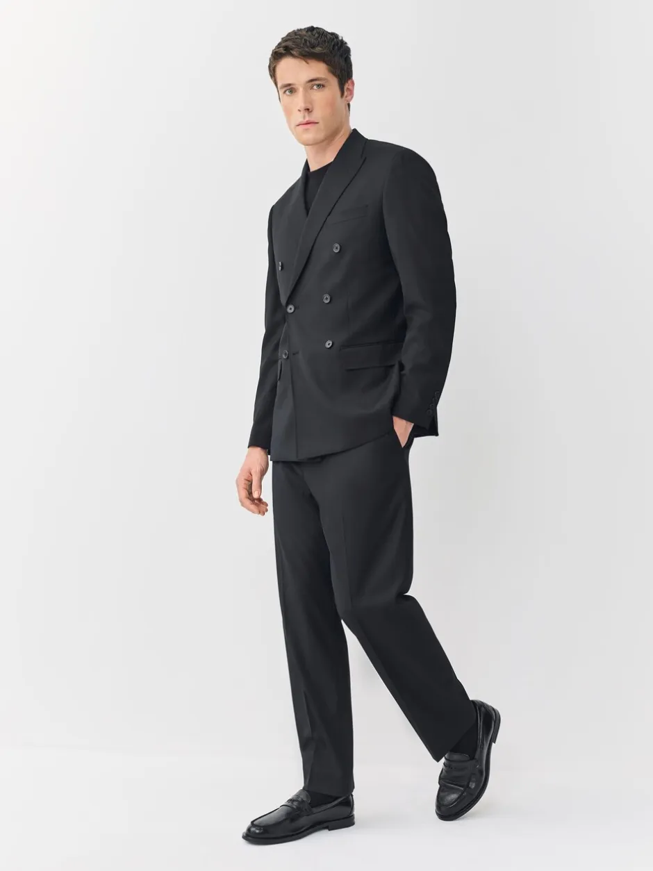 Smokings En Feestkleding|Blazers En Business-Jasjes|Next Zwart - Relaxed Fit Double breasted Pak Jack