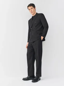 Smokings En Feestkleding|Next Zwart - Relaxed Fit Tuxedo Trousers