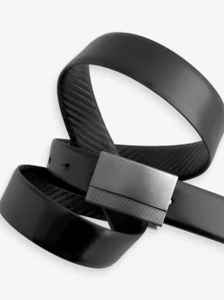 Riemen En Bretels*Next Zwart - Reversible Print Smooth Leather Belt